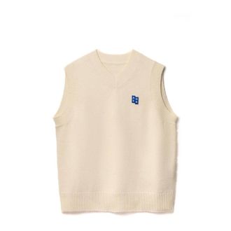 Ader Error Sig BL Tag Knit Vest 01 - male - Ader Error - Sleeveless Jumpers - Beige - L - Knitwear