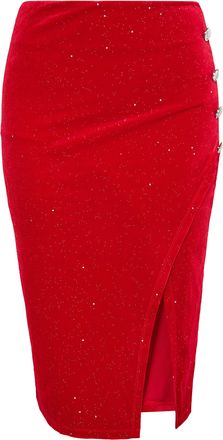 Faina Fluwelen rok met glitters Dames rood
