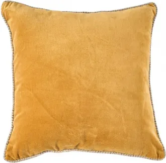 Bazar Bizar Funda de coj&iacute;n de terciopelo en mostaza 50x50x2 cm