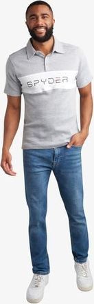 Spyder Men Short Sleeve Color Block Polo in Heather Grey at Nordstrom, Size Medium