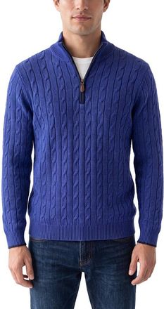 N.Peal N. PEAL Albemarle Cable Cashmere 1/2-Zip Sweater
