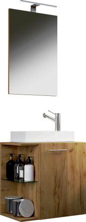ebuy24 Ebuy24 - Set Vcm De 3 Piezas Lavadero Para Invitados Wc Ba&ntilde;o De Invitados Wc De Lavabo Set De Ba&ntilde;o - Hausa Sp (roble De Miel)