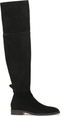 Kazar Platte musketiers van su&egrave;de en stof - Dames - Over de knie laarzen - Zwart - 39 EU - Su&egrave;de - Schoenen
