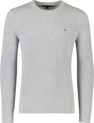 Tommy Hilfiger Truien & Vesten, Heren, Grijs, 2Xl, Katoen, Waffle Knit Crew Neck Jumper