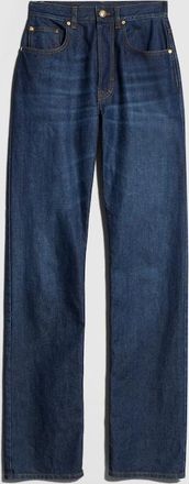 Gucci Cotton Denim Pants With Embroidery, Blue