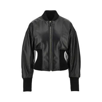 Alaia Leather cinched bomber jacket Woman 38