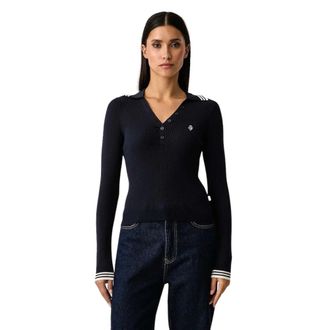 Guess Lange mouwen Polo - Dames - Tops - Blauw - Maat: S Viscose