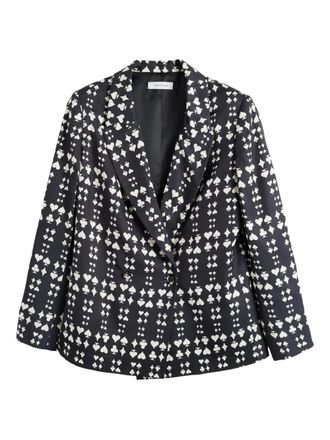 Chinti and Parker Queen of Hearts printed blazer - women - Viscose - 14 - Black