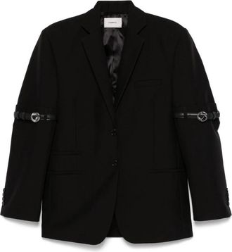 Coperni Zwarte Jassen met C Logo Detail - Dames - Blazers - Zwart - M - Polyester - Jassen
