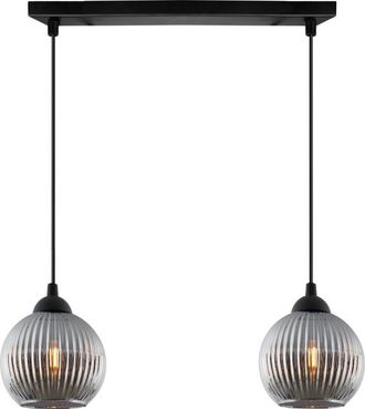 OEM L&aacute;mpara Colgante Riffle Negra, 2 Planos, Forma Grafito, Bola E27