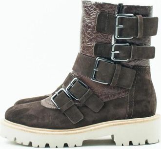 Kennel & Schmenger Militaire Stijl Bruin Leren Enkellaars - Dames - Winterlaarzen - Bruin - 39 EU - Leer - Schoenen