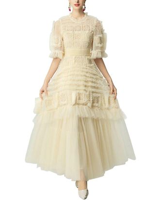 Burryco Burryco Short Sleeve Embellished Maxi Dress