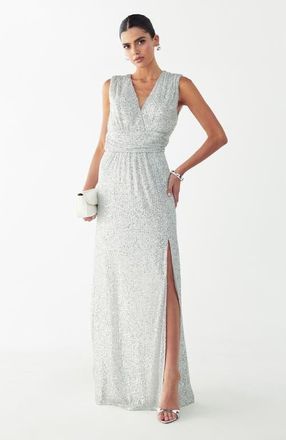 BWLDR Cottier Maxi Dress in White Sequin at Nordstrom, Size 12