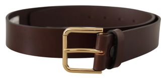 Dolce & Gabbana Mens Leather Belt Casual Style - Dark Brown - Size 90 cm