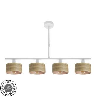 Fabrilamp Lampara Gilda 4xe14 Blanco/madera Clara Regx76x14 Cm