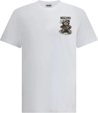 Moschino Beerprint Katoenen T-shirt - Heren - T-shirts - Wit - L - Katoen - Tops