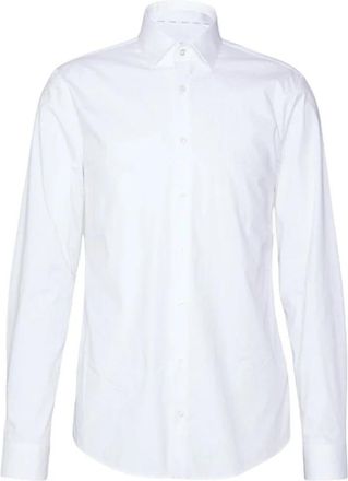 Calvin Klein Lange Mouw Shirt - Heren - Zakelijke Overhemden - Wit - 5XL - Katoen - Overhemden