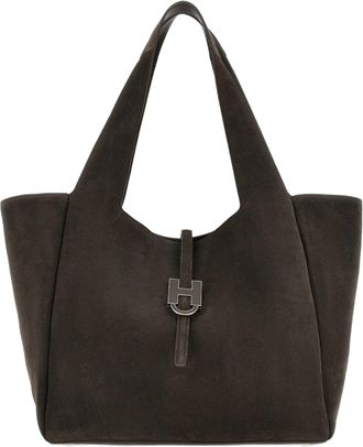 Hogan Brown Premium Soft Suede Tote Bag