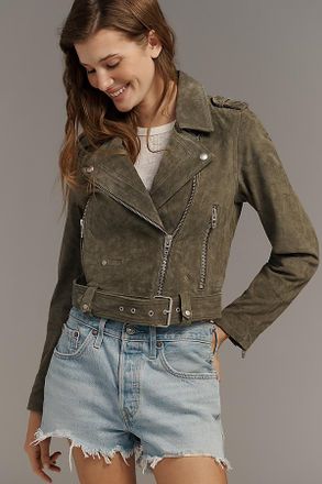 Blank NYC Cropped Suede Moto Jacket