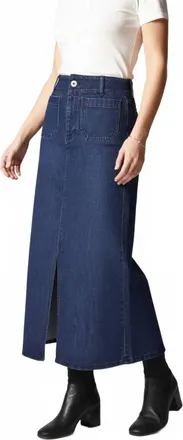 Habitat Stretch Straight Skirt In Dark Denim