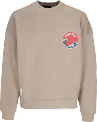 Alpha Industries Vintage Japan Wave Warrior Crewneck Sweatshirt - Heren - Sweatshirts - Beige - S - Katoen - Hoodies & sweatvesten