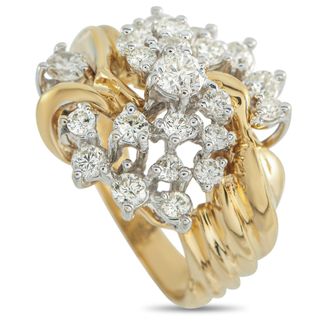 Luxury Bazaar 18K Yellow Gold 1.10ct Diamond Ring MF19-011526