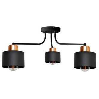Netlighting Edison Multi Arm Semi Flush Ceiling Light Black Copper 65cm