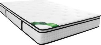 Vente-Unique Colch&oacute;n 180 x 200 cm muelles ensacados 7 zonas, sobrecolch&oacute;n integrado y tejido de bamb&uacute; 23cm de grosor - TAREVO de NATUREA