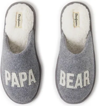 Dearfoams Carson Papa Bear Dad Scuff Slipper in Light Heather Grey at Nordstrom, Size X-Large