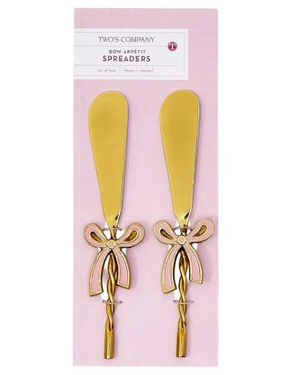Two's Company Set Of 2 Bow Spreaders On Gift Card