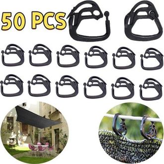 OEM 50 Unidades, Clips De Sujeci&oacute;n Para Tela De Sombreo, Negro, Mallas De Sombreo, Redes Para P&aacute;jaros Y Toldos Resistentes Al Viento