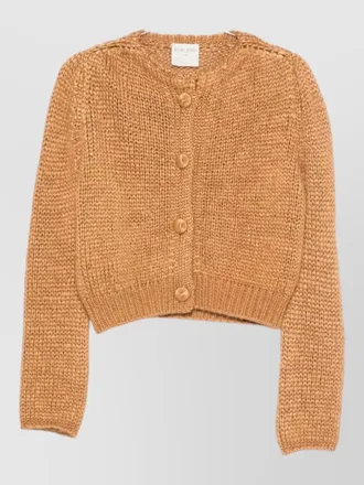 Forte_Forte cashmere blend knit cardigan round neck