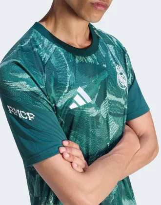 adidas Real Madrid 26/27 maglia pre-partita in aurora ivy / semi green spark-Verde