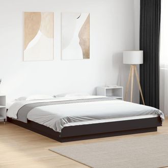 Berkfield Home Bed Frame with LED Lights without Mattress Black 150x200cm | Size: 150x200 cm