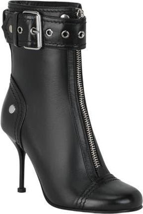 Alexander McQueen Buckle Ankle Bootie in Black Silver at Nordstrom Rack, Size 10Us / 40Eu