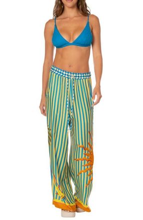 Maaji Tropic Camouflage Ophelia Cover-Up Pants in Open Blue at Nordstrom, Size Medium