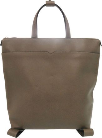 Valextra Gray Leather Tote Bag (Pre-Owned)
