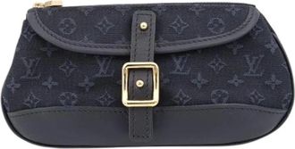 Louis Vuitton Pre-owned Monogram Mini Pouch - Dames - Vintage Clutch - Blauw - ONE Size - Vintage