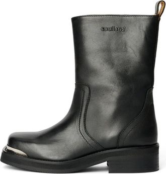 Soulland Schoenen, Heren, Zwart, 42 EU, Leer, Delaware metalen herenlaarzen
