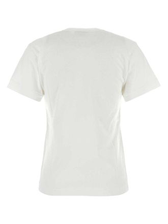 Comme Des Gar&ccedil;ons Heart-Embroidered Cotton T-Shirt - White