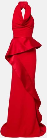 Maticevski Provocateur halterneck peplum satin gown