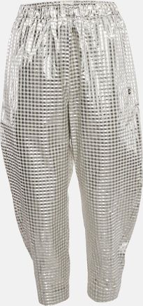 ottod'Ame Silver Lurex And Cotton Blend Gingham Trousers