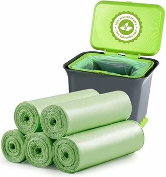 OEM 100 Bolsas De Basura Biodegradables De 20 Litros De Grosor, Compostables Y Biodegradables Para Residuos De Alimentos, Hogar, Cocina, Oficina, Casa, Ma