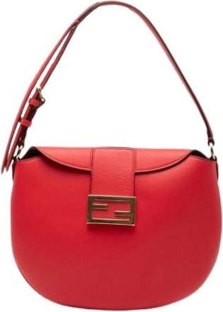 Fendi Pre-owned Shoulder Bags, female, Red, Size: ONE SIZE Pre-owned Leather Shoulder Bag