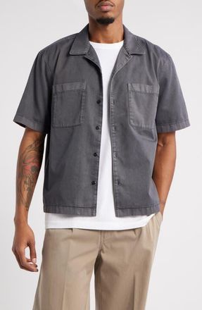 BP. Short Sleeve Mechanic Shirt in Black Faded at Nordstrom, Size Xx-Large