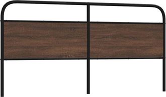 vidaXL Cabecero De Acero Y Madera De Ingenier&iacute;a Marr&oacute;n Roble 200 Cm Vidaxl