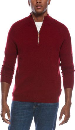 Kier + J Raglan Wool & Cashmere-Blend 1/4-Zip Sweater