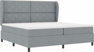 vidaXL Vidaxl - Cama Tipo Box Spring Con Colch&oacute;n Gris Claro 200 X 200 Cm Tela