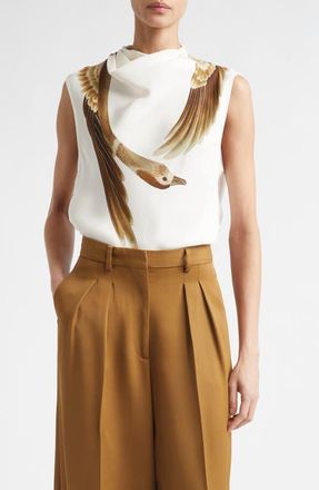 Altuzarra Arlie Silk Top in Ivory Goose at Nordstrom, Size 10 Us