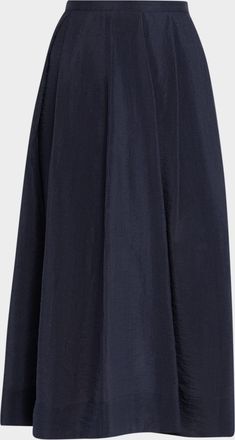 Emporio Armani Pleated High-Low Midi Skirt